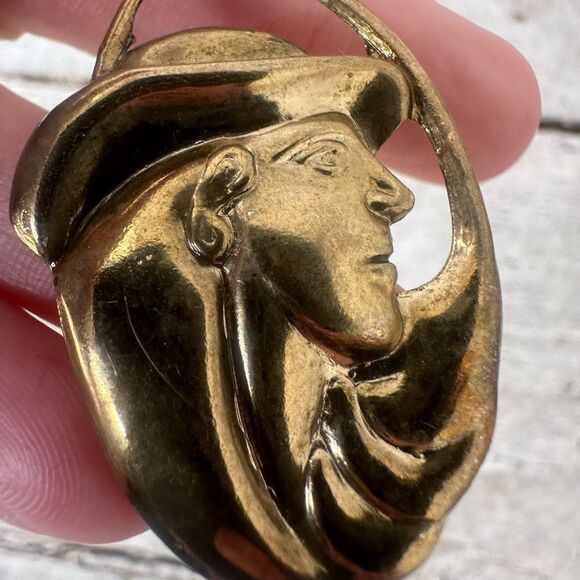 Vintage Art Nouveau Looking Girl Face Earrings - Picture 6 of 7